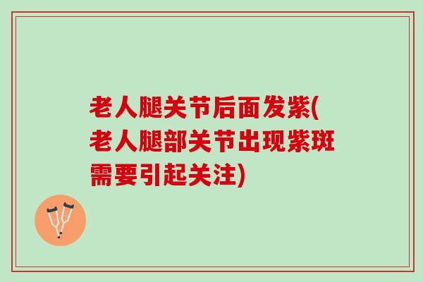 老人腿关节后面发紫(老人腿部关节出现紫斑需要引起关注)