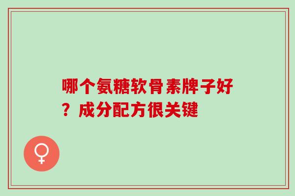 哪个氨糖软骨素牌子好？成分配方很关键