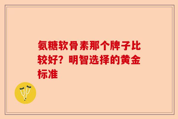 氨糖软骨素那个牌子比较好？明智选择的黄金标准