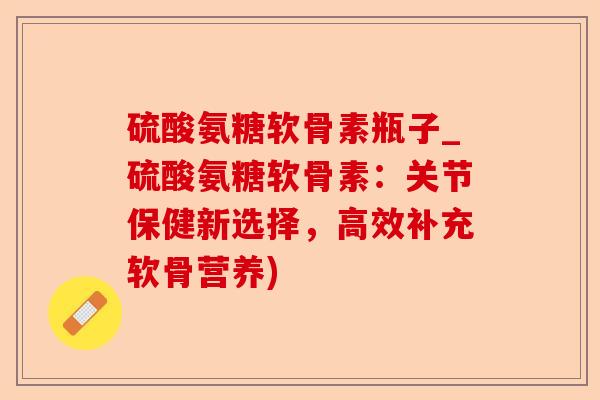 硫酸氨糖软骨素瓶子_硫酸氨糖软骨素：关节保健新选择，高效补充软骨营养)