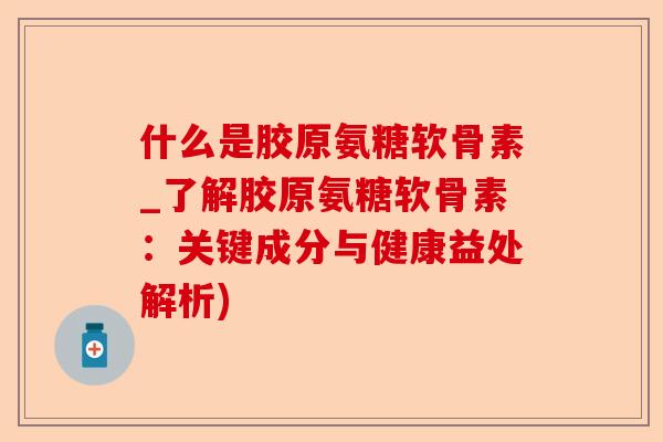 什么是胶原氨糖软骨素_了解胶原氨糖软骨素：关键成分与健康益处解析)