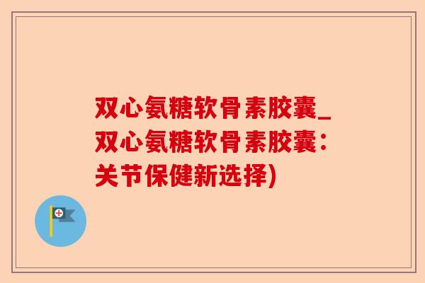 双心氨糖软骨素胶囊_双心氨糖软骨素胶囊：关节保健新选择)