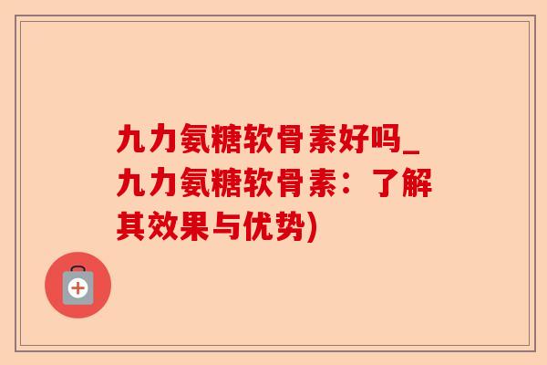 九力氨糖软骨素好吗_九力氨糖软骨素：了解其效果与优势)