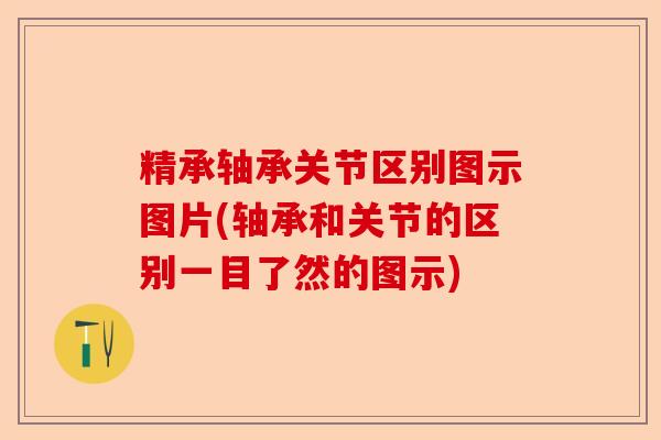 精承轴承关节区别图示图片(轴承和关节的区别一目了然的图示)