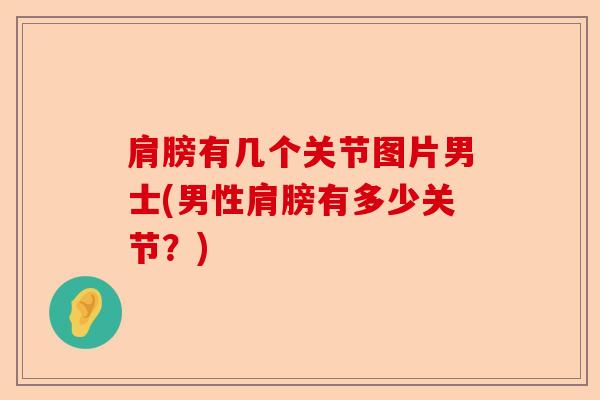 肩膀有几个关节图片男士(男性肩膀有多少关节？)