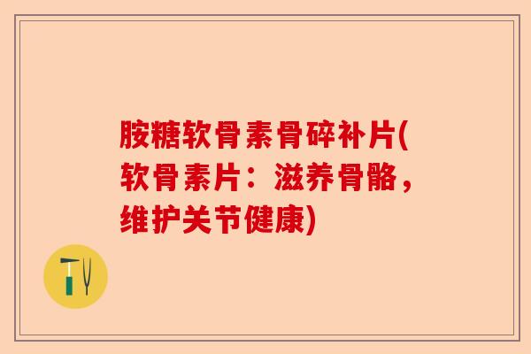 胺糖软骨素骨碎补片(软骨素片：滋养骨骼，维护关节健康)