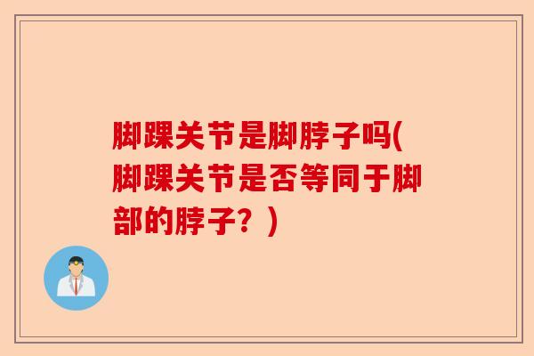 脚踝关节是脚脖子吗(脚踝关节是否等同于脚部的脖子？)