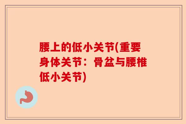 腰上的低小关节(重要身体关节：骨盆与腰椎低小关节)