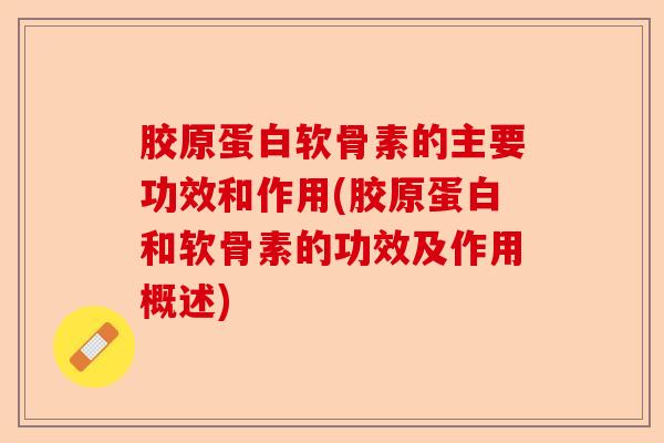 胶原蛋白软骨素的主要功效和作用(胶原蛋白和软骨素的功效及作用概述)