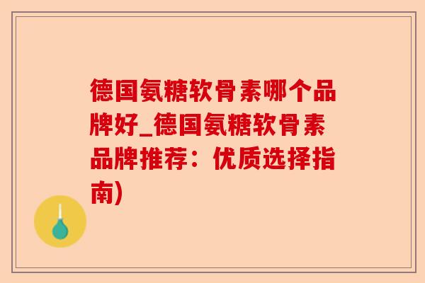 德国氨糖软骨素哪个品牌好_德国氨糖软骨素品牌推荐：优质选择指南)