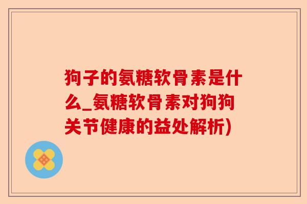 狗子的氨糖软骨素是什么_氨糖软骨素对狗狗关节健康的益处解析)