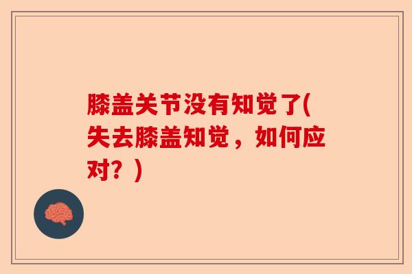 膝盖关节没有知觉了(失去膝盖知觉,如何应对?) 膝盖关节没有知觉了(失去膝盖知觉,如何应对?)
