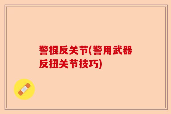 警棍反关节(警用武器反扭关节技巧)