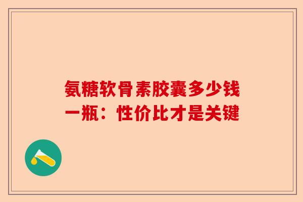 氨糖软骨素胶囊多少钱一瓶：性价比才是关键