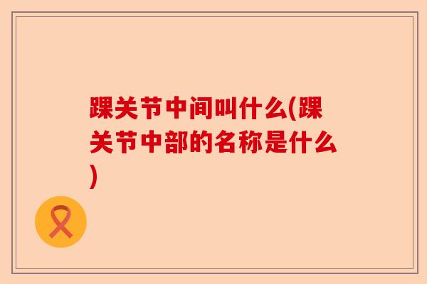 踝关节中间叫什么(踝关节中部的名称是什么)