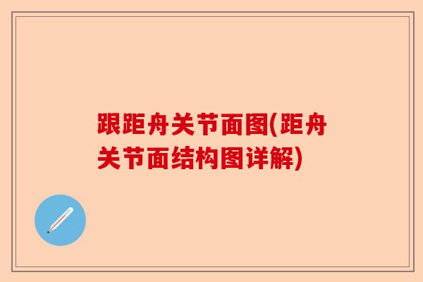 跟距舟关节面图(距舟关节面结构图详解)