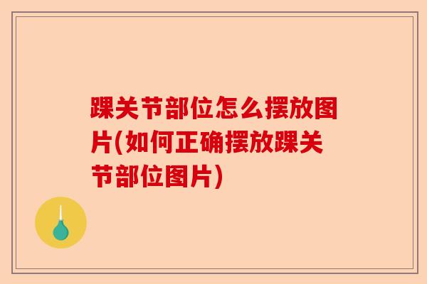 踝关节部位怎么摆放图片(如何正确摆放踝关节部位图片)