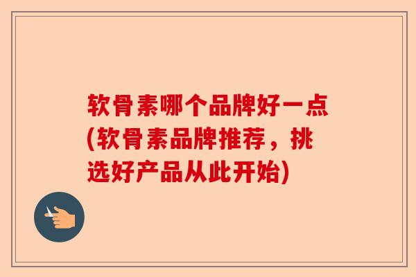 软骨素哪个品牌好一点(软骨素品牌推荐，挑选好产品从此开始)
