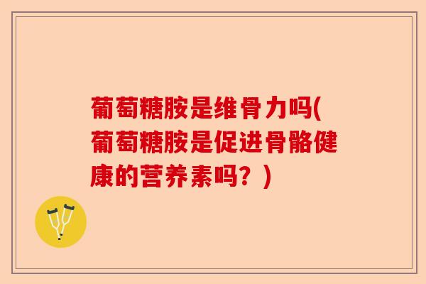 葡萄糖胺是维骨力吗(葡萄糖胺是促进骨骼健康的营养素吗？)