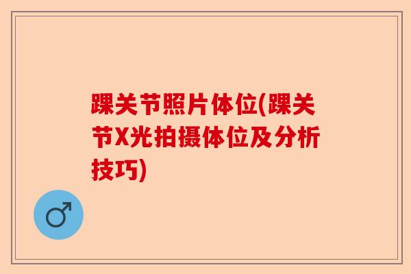 踝关节照片体位(踝关节X光拍摄体位及分析技巧)