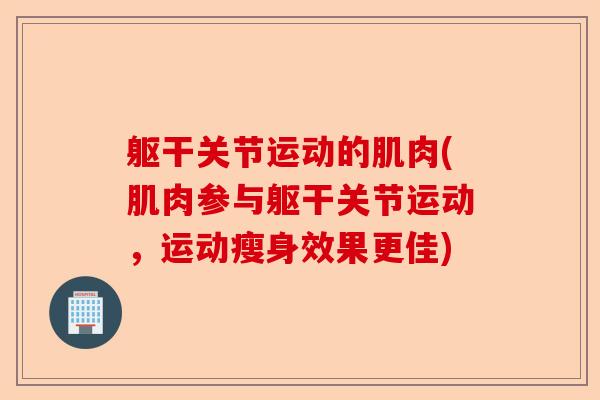 躯干关节运动的肌肉(肌肉参与躯干关节运动，运动瘦身效果更佳)