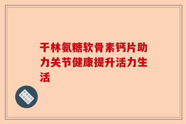 干林氨糖软骨素钙片助力关节健康提升活力生活 干林氨糖软骨素钙片助力关节健康提升活力生活