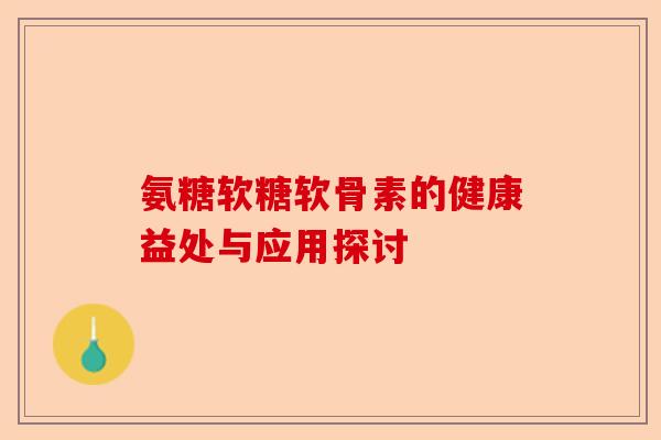 氨糖软糖软骨素的健康益处与应用探讨