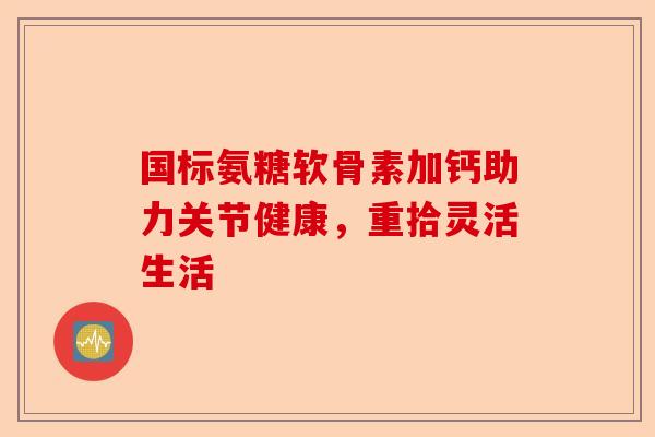 国标氨糖软骨素加钙助力关节健康,重拾灵活生活 国标氨糖软骨素加钙助力关节健康,重拾灵活生活
