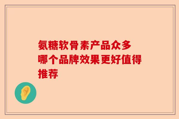 氨糖软骨素产品众多 哪个品牌效果更好值得推荐