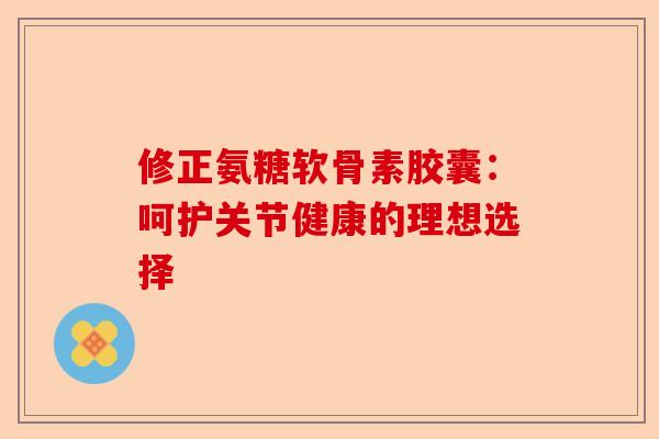 修正氨糖软骨素胶囊：呵护关节健康的理想选择