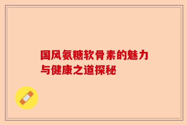 国风氨糖软骨素的魅力与健康之道探秘