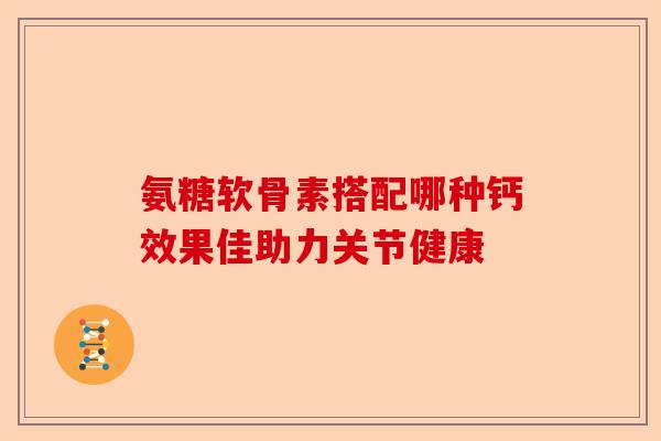 氨糖软骨素搭配哪种钙效果佳助力关节健康