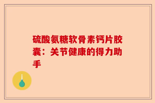 硫酸氨糖软骨素钙片胶囊：关节健康的得力助手