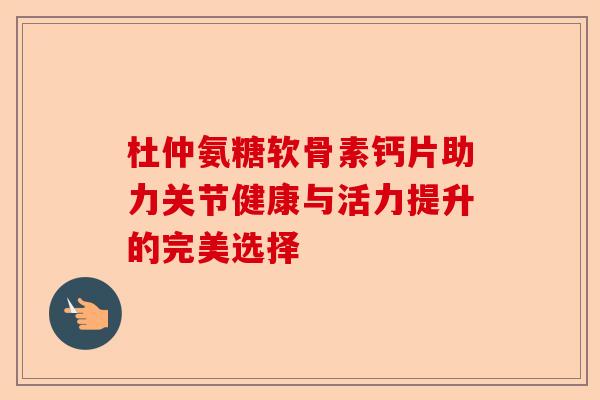 杜仲氨糖软骨素钙片助力关节健康与活力提升的完美选择