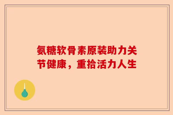 氨糖软骨素原装助力关节健康，重拾活力人生