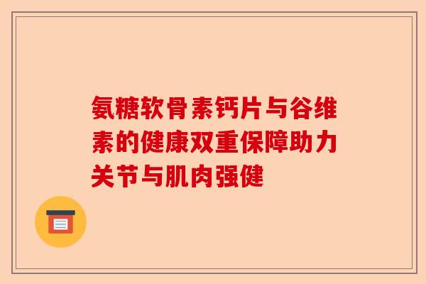 氨糖软骨素钙片与谷维素的健康双重保障助力关节与肌肉强健