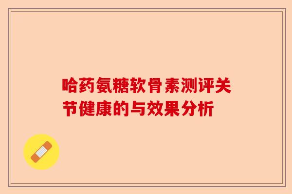 哈药氨糖软骨素测评关节健康的与效果分析