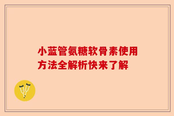 小蓝管氨糖软骨素使用方法全解析快来了解