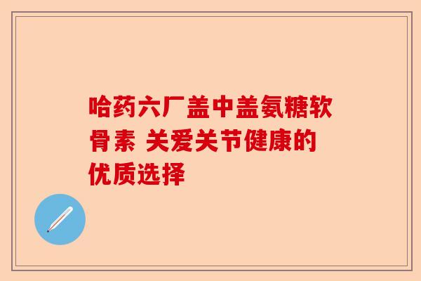哈药六厂盖中盖氨糖软骨素 关爱关节健康的优质选择