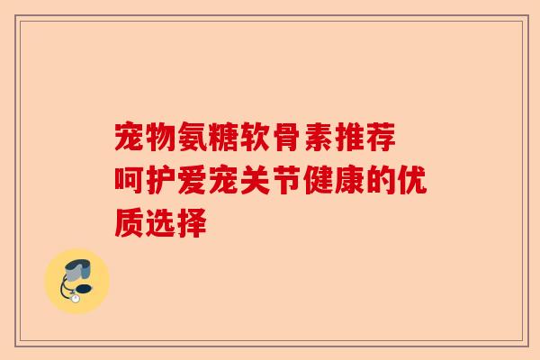 宠物氨糖软骨素推荐 呵护爱宠关节健康的优质选择