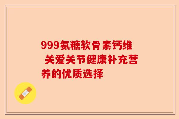 999氨糖软骨素钙维 关爱关节健康补充营养的优质选择