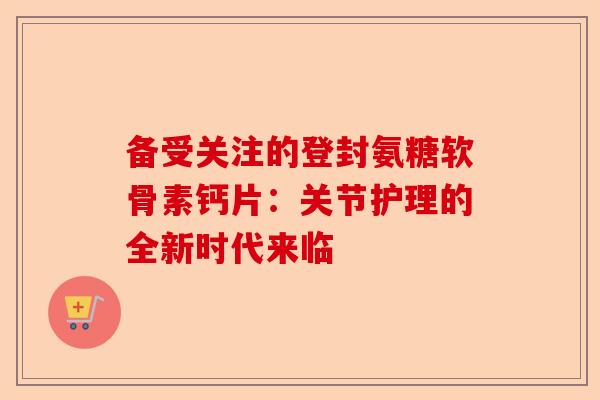 备受关注的登封氨糖软骨素钙片：关节护理的全新时代来临
