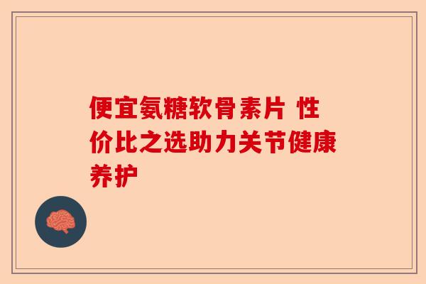 便宜氨糖软骨素片 性价比之选助力关节健康养护