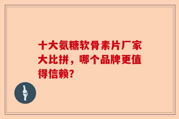 十大氨糖软骨素片厂家大比拼，哪个品牌更值得信赖？