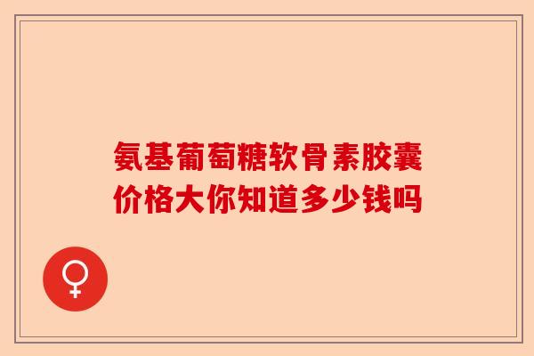 氨基葡萄糖软骨素胶囊价格大你知道多少钱吗