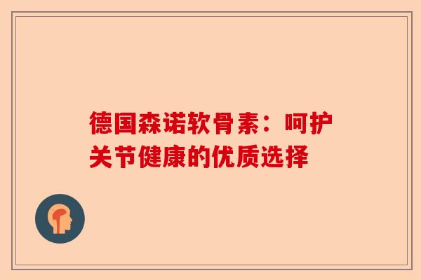 德国森诺软骨素：呵护关节健康的优质选择