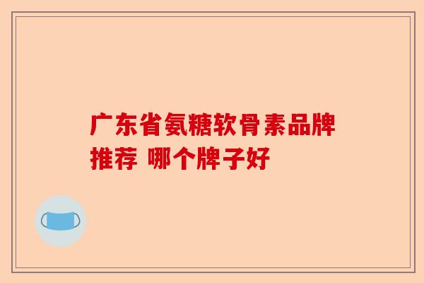 广东省氨糖软骨素品牌推荐 哪个牌子好