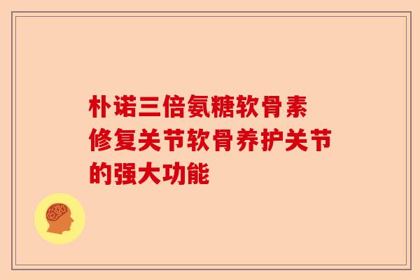 朴诺三倍氨糖软骨素 修复关节软骨养护关节的强大功能