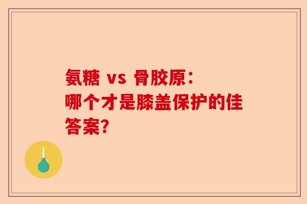 氨糖 vs 骨胶原：哪个才是膝盖保护的佳答案？