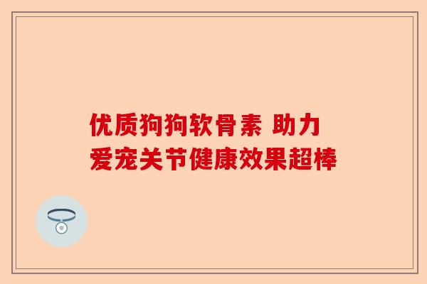 优质狗狗软骨素 助力爱宠关节健康效果超棒